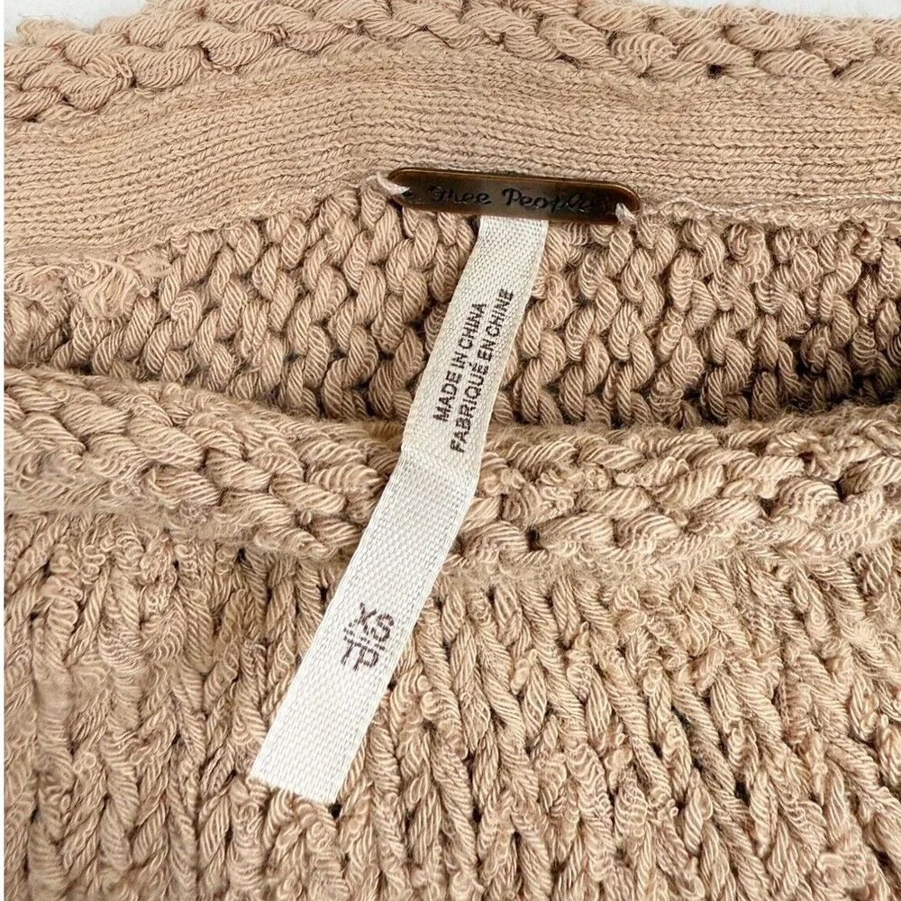 Free People Endless Stories‎ Sweater XS Womens Mauve Boho Open Back Knit